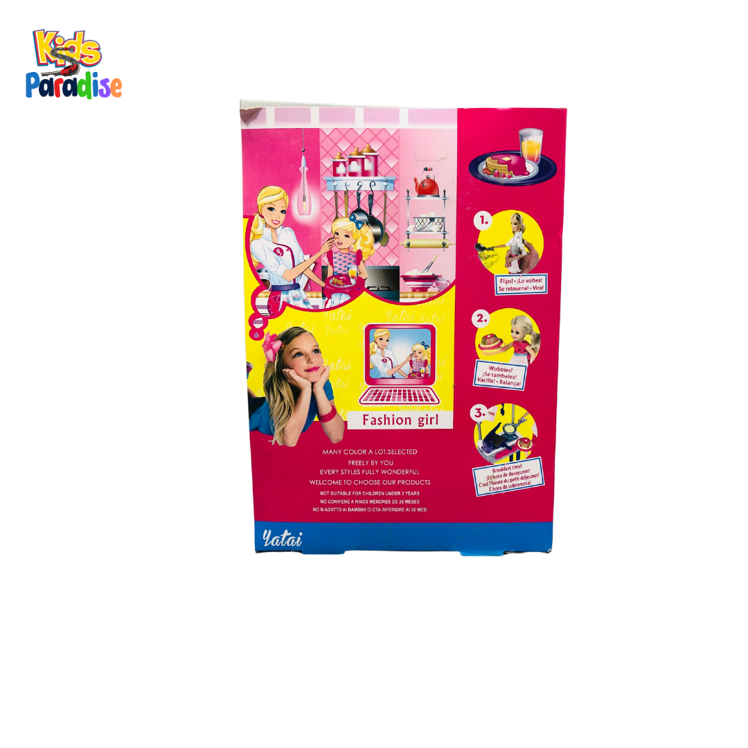 Yatai Chef Doll Kitchen Play Set with Stove and Cooking Accessories for Kids