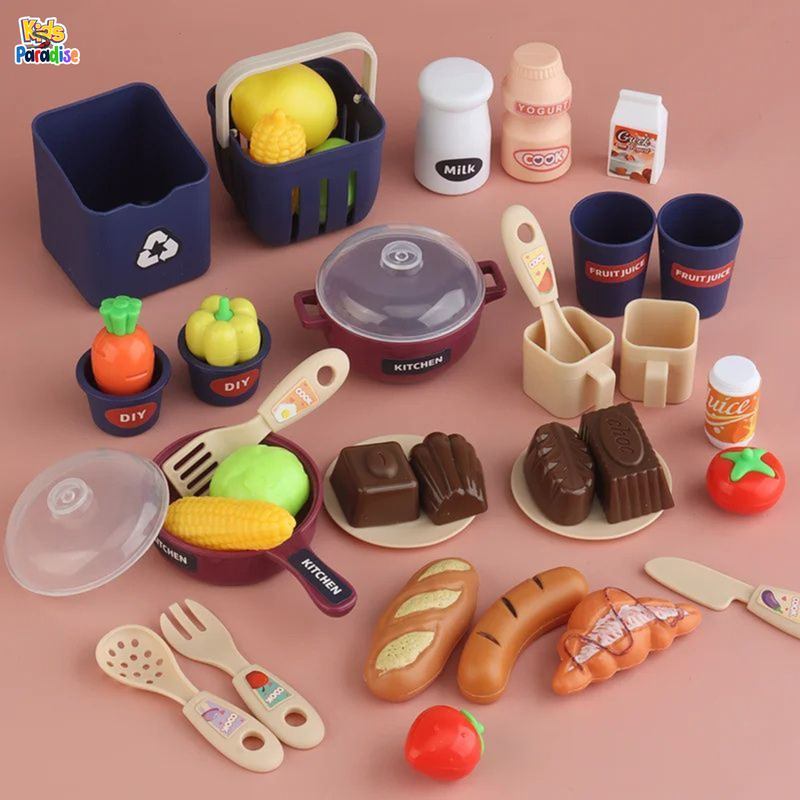 Kitchen Playset with Cereal Container & Mini Planter Kitchen Toy for Girl KITCHEN SET 42T-3