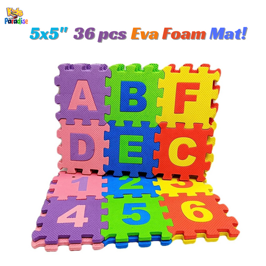 36 Pcs 5x5 inch Alphabet EVA Puzzle Foam Play Mat Floor For Kids Early Education