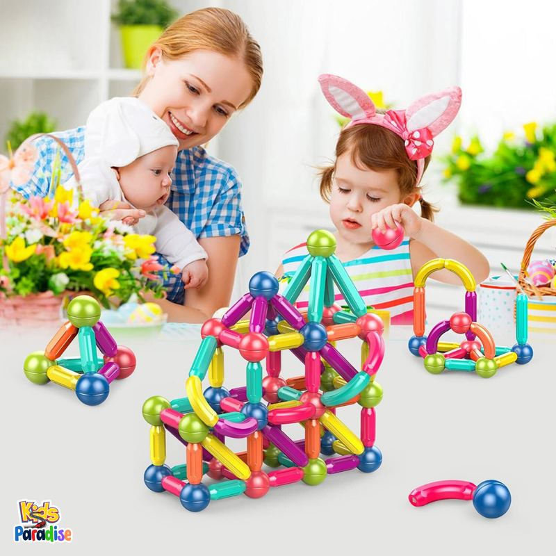64 Pcs Strong Magnetic Puzzle Sticks Set