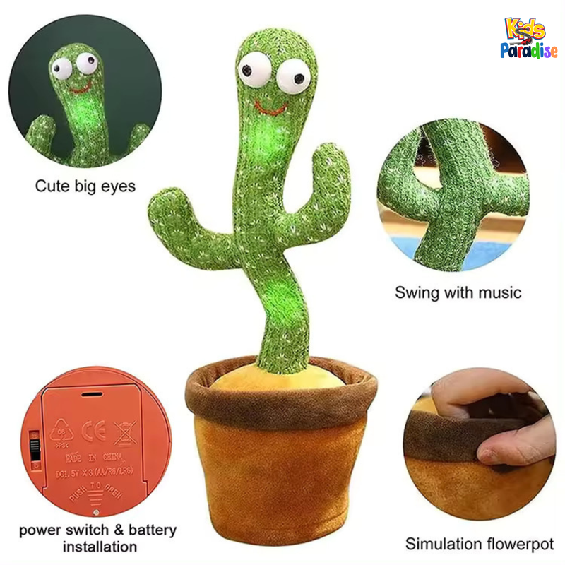 Cute Dancing and Talking Cactus Rechargeable Stuffy Toy