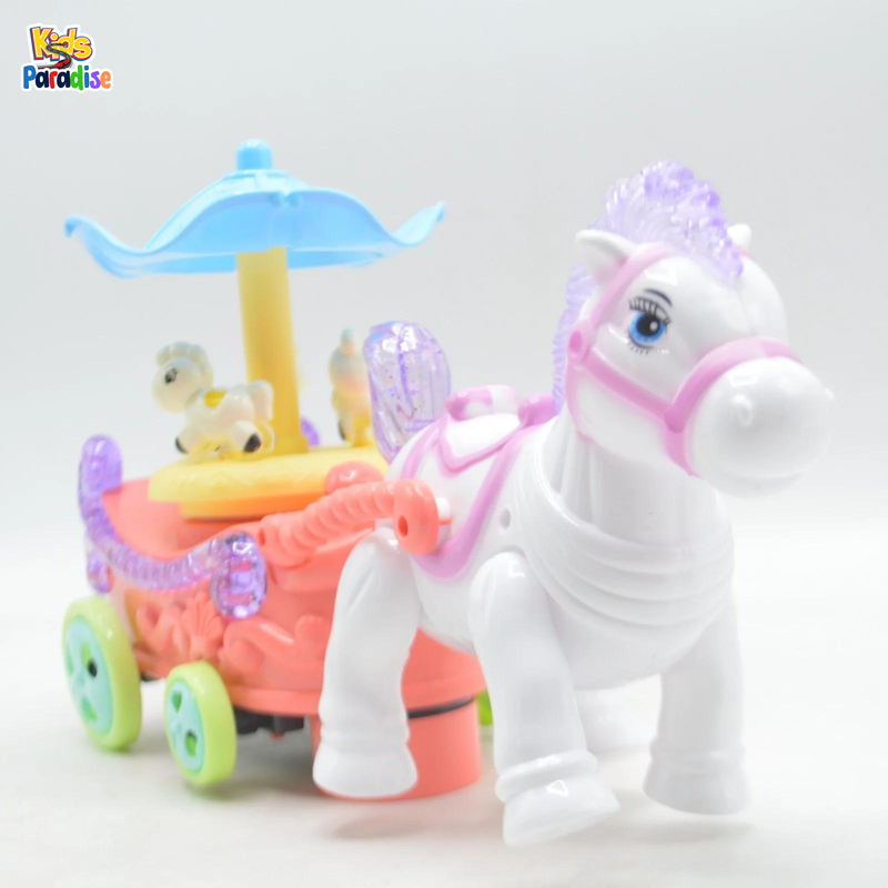 Beautiful Cartoon Light & Musical Carriage Baggy Toy for Kids