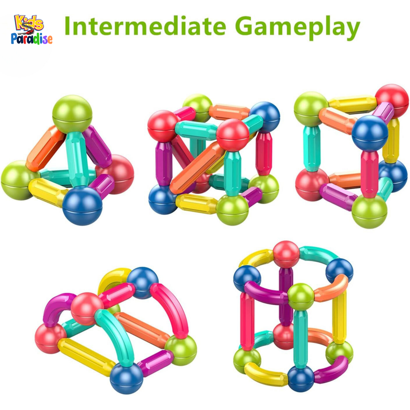 64 Pcs Strong Magnetic Puzzle Sticks Set