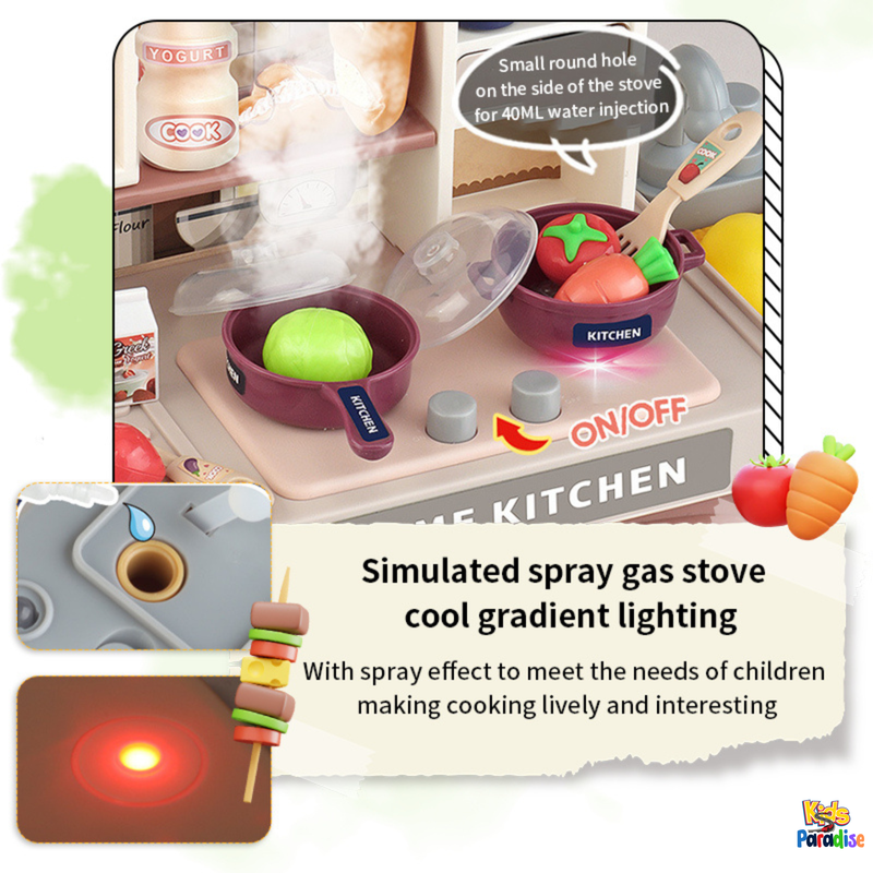 Kitchen Playset with Cereal Container & Mini Planter Kitchen Toy for Girl KITCHEN SET 42T-3