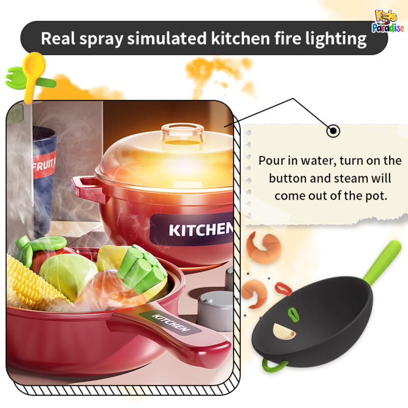 Kitchen Playset with Cereal Container & Mini Planter Kitchen Toy for Girl KITCHEN SET 42T-3