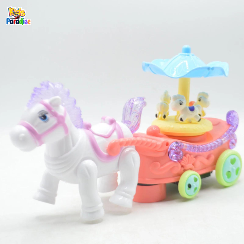 Beautiful Cartoon Light & Musical Carriage Baggy Toy for Kids