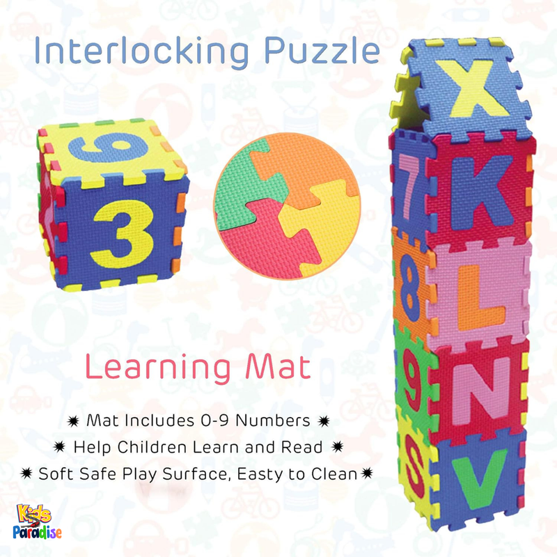 36 Pcs 5x5 inch Alphabet EVA Puzzle Foam Play Mat Floor For Kids Early Education