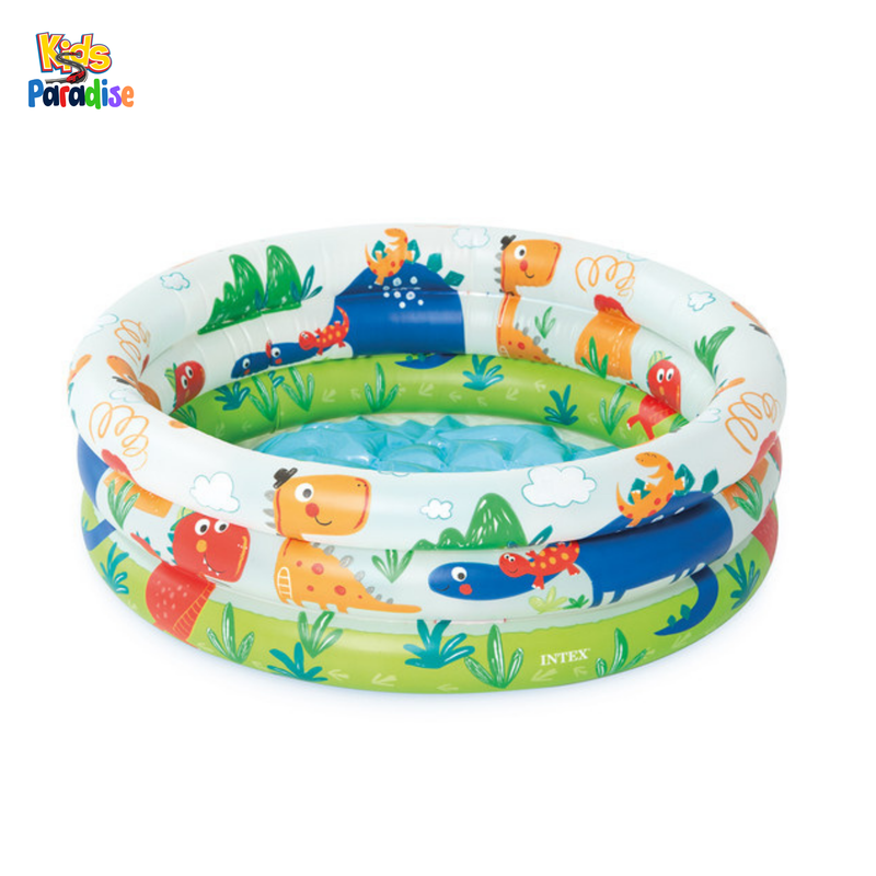 Intex Dinosaur 3 Ring Baby Swimming Pool (24" Depth x 8" Height) 57106