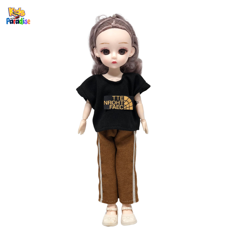30 cm Fashion Princess Doll Cartoon Face Dolls with Western Cloth Girls Gift