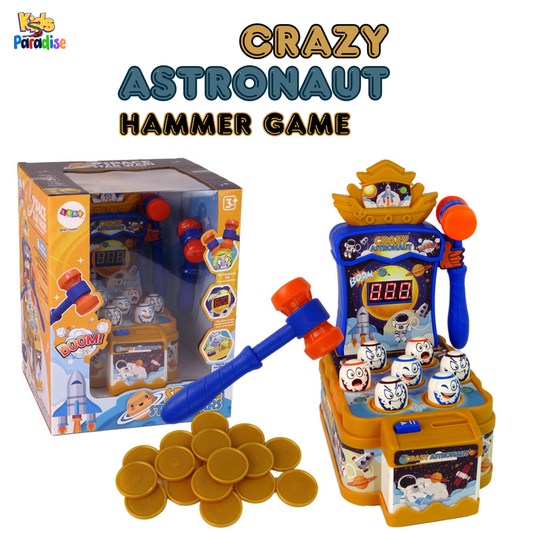 Kids Crazy Astronaut Mole Attack Hammer Game Toy Mini Mole Machine and Pounding Toy with Light and Sound