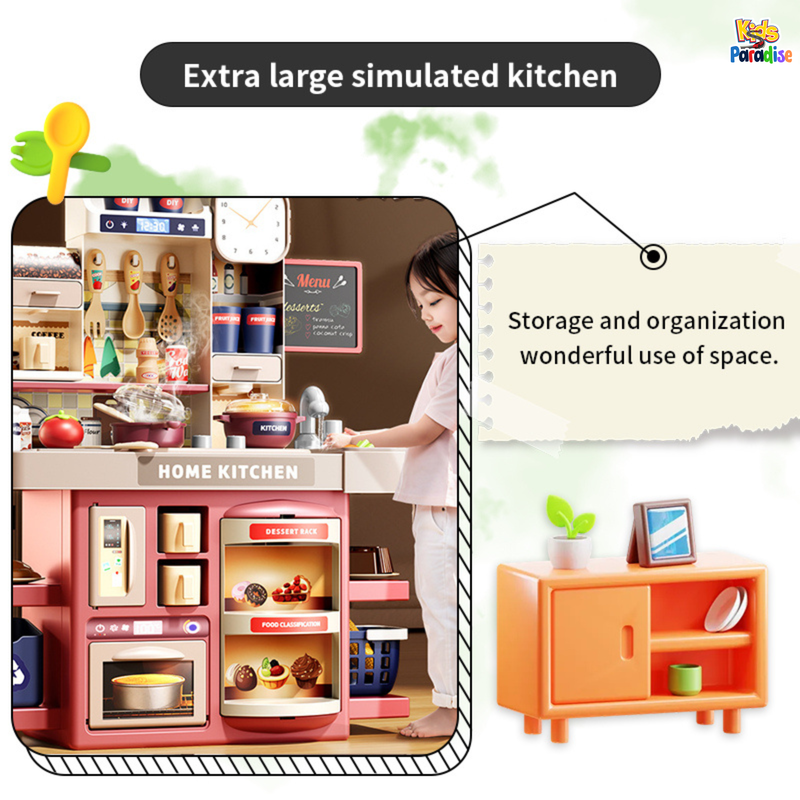Kitchen Playset with Cereal Container & Mini Planter Kitchen Toy for Girl KITCHEN SET 42T-3