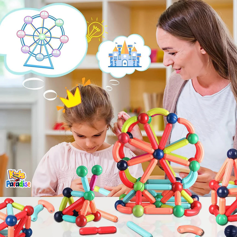 64 Pcs Strong Magnetic Puzzle Sticks Set