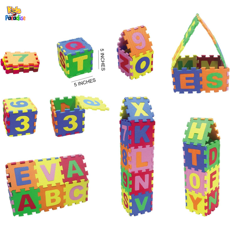 36 Pcs 5x5 inch Alphabet EVA Puzzle Foam Play Mat Floor For Kids Early Education