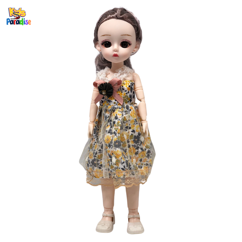 30 cm Fashion Princess Doll Cartoon Face Dolls with Western Cloth Girls Gift
