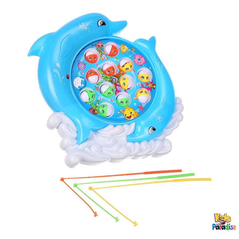 12 Pcs Fish Game Electric Musical Fishing Toy - 7705-2B Blue