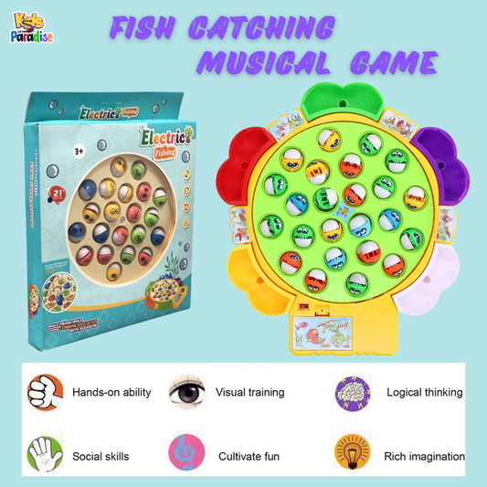 21 Pcs Fish Game Electric Musical Fishing Toy
