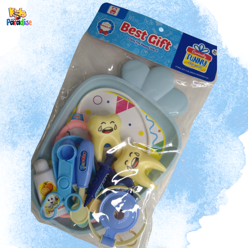 Dentist Doctor Set for Kids Medical Kit with 15pc of Dental Instruments Blue