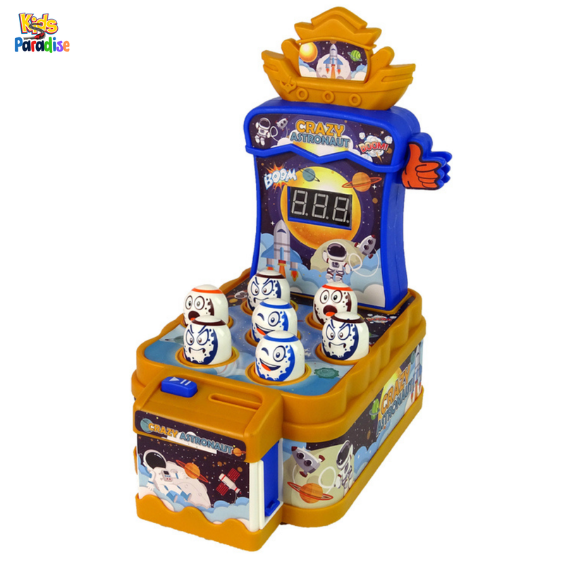 Kids Crazy Astronaut Mole Attack Hammer Game Toy Mini Mole Machine and Pounding Toy with Light and Sound