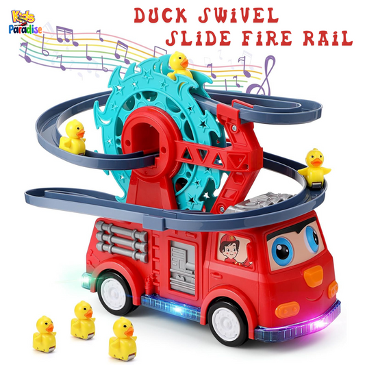 Flexible Duck Swivel Slide Fire Rail Car With Sound And Light