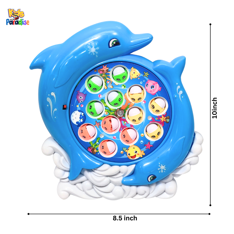 12 Pcs Fish Game Electric Musical Fishing Toy - 7705-2B Blue