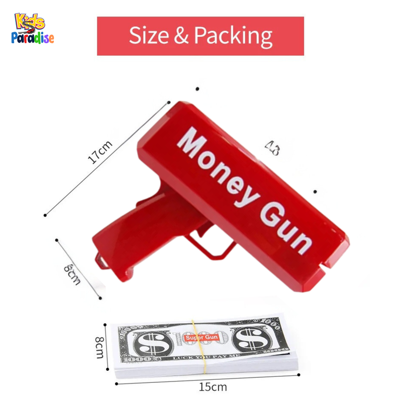 Money Gun Cash Cannon for Punjabi Wedding, Parties and Fun Includes 100 Fake Dollars