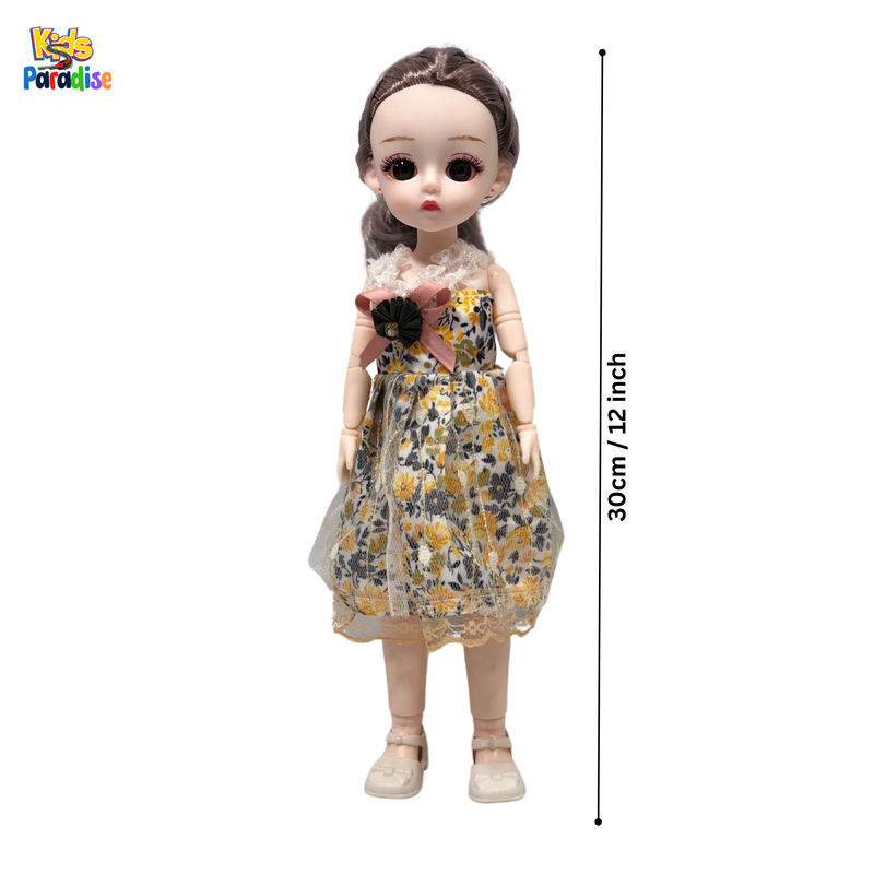 30 cm Fashion Princess Doll Cartoon Face Dolls with Western Cloth Girls Gift