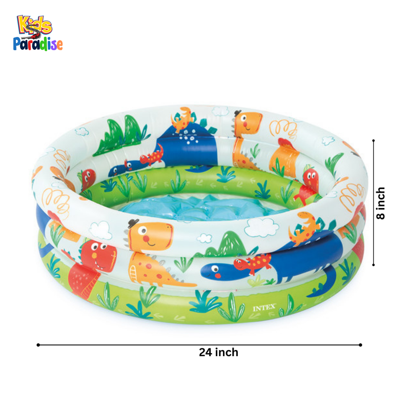 Intex Dinosaur 3 Ring Baby Swimming Pool (24" Depth x 8" Height) 57106