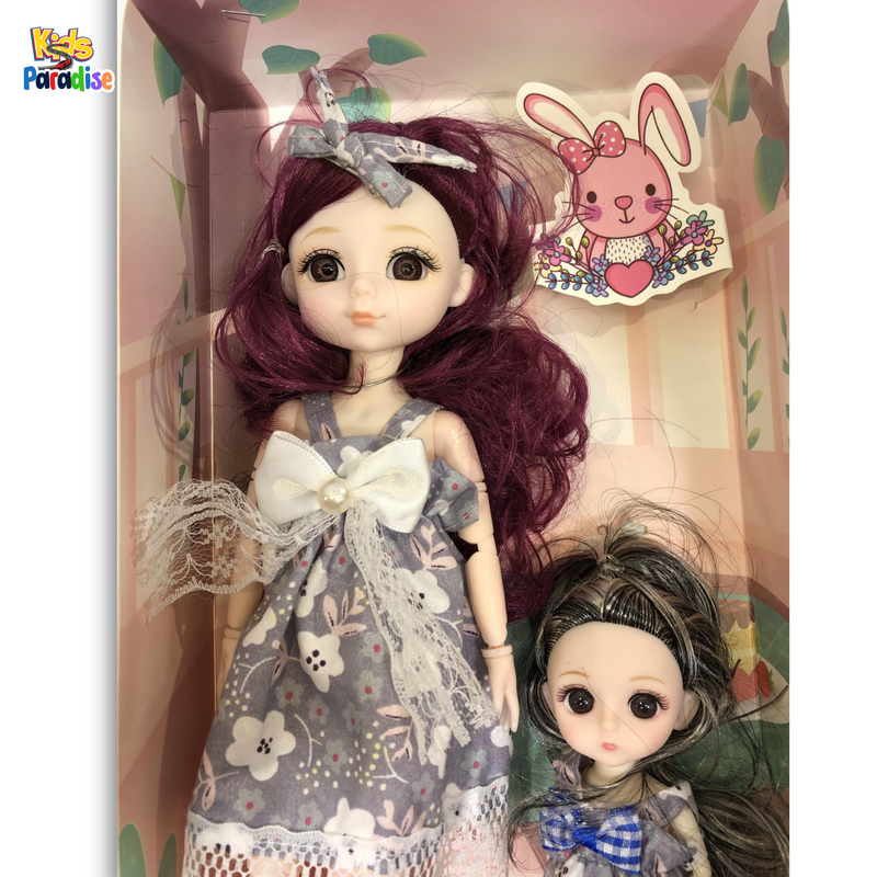 12 inch Lovely Stylish Girl Dolls With Small Baby Doll Set Perfect Gift For Girls
