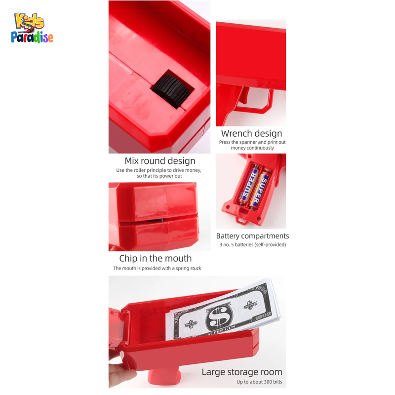 Money Gun Cash Cannon for Punjabi Wedding, Parties and Fun Includes 100 Fake Dollars