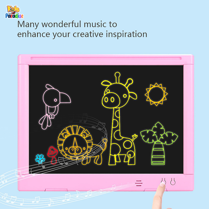 14" Colourful Magic Board Light Up Music Drawing Pad