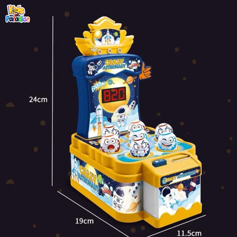 Kids Crazy Astronaut Mole Attack Hammer Game Toy Mini Mole Machine and Pounding Toy with Light and Sound