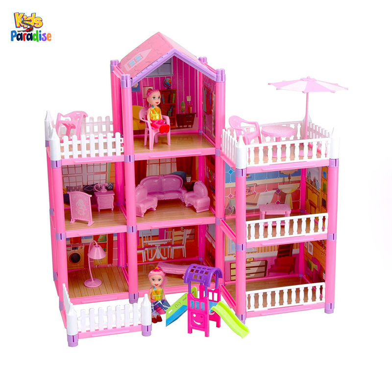 DIY Princess Doll House DSJ-588-26 Big Villa Collocation Home Furniture Puzzle Kit Family Set For Kids Children Girls Gift 201 Pieces