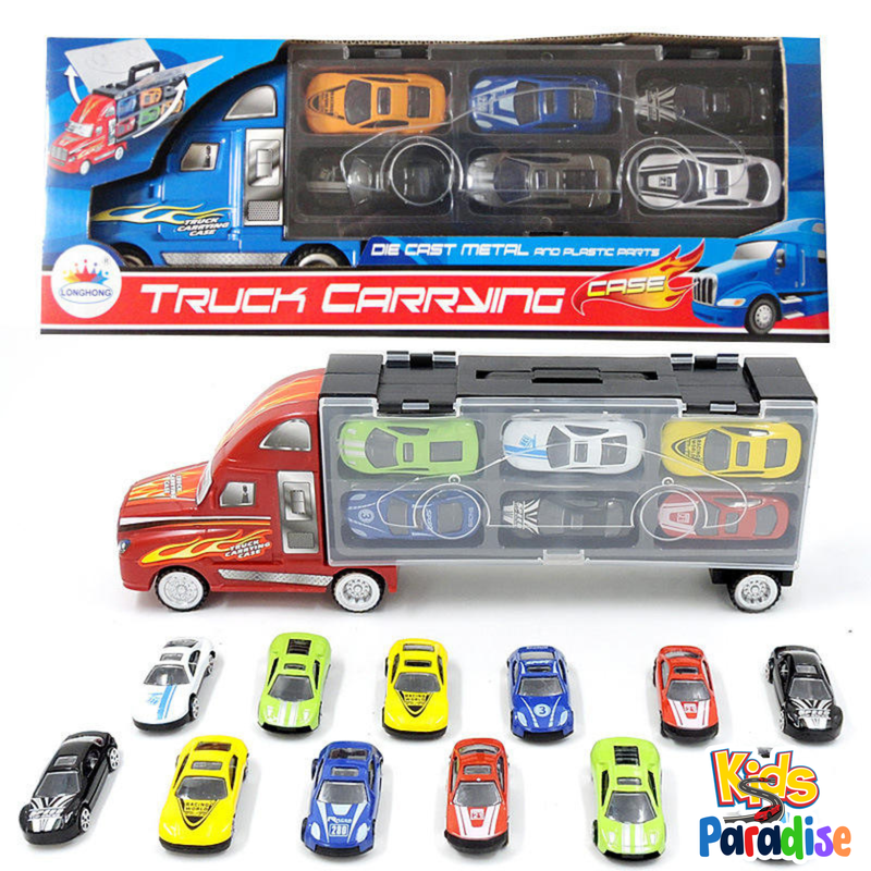 Portable Truck Cars Plastic Alloy Models DINKEY TRUCK LH-500 Car transporter Children Educational transport vehicle Simulation Gift For kids