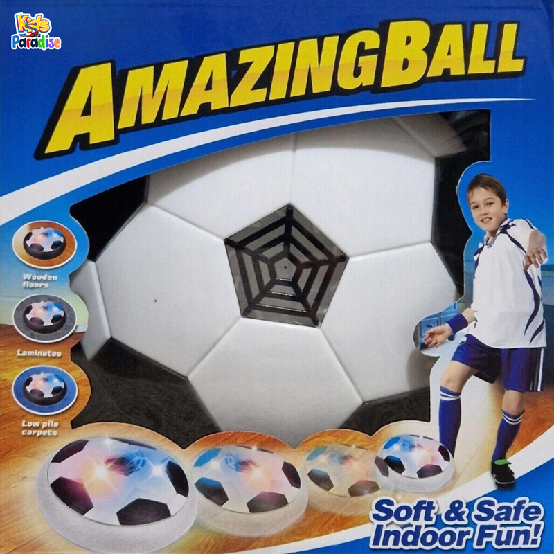 Hover Soccer Ball Soft Air Power Gliding Base Indoor Play LED Flash Lights Toy
