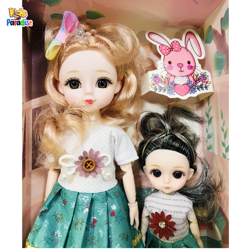 12 inch Lovely Stylish Girl Dolls With Small Baby Doll Set Perfect Gift For Girls
