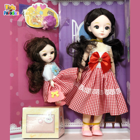 12 inch Lovely Charm Girls Doll With Small Baby Doll Set Perfect Gift For Girls