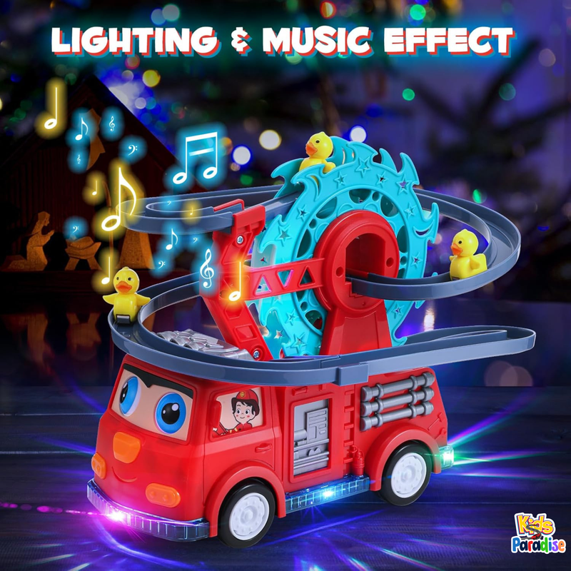 Flexible Duck Swivel Slide Fire Rail Car With Sound And Light