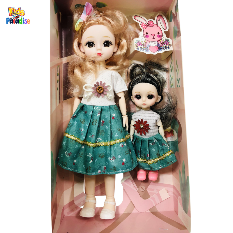 12 inch Lovely Stylish Girl Dolls With Small Baby Doll Set Perfect Gift For Girls