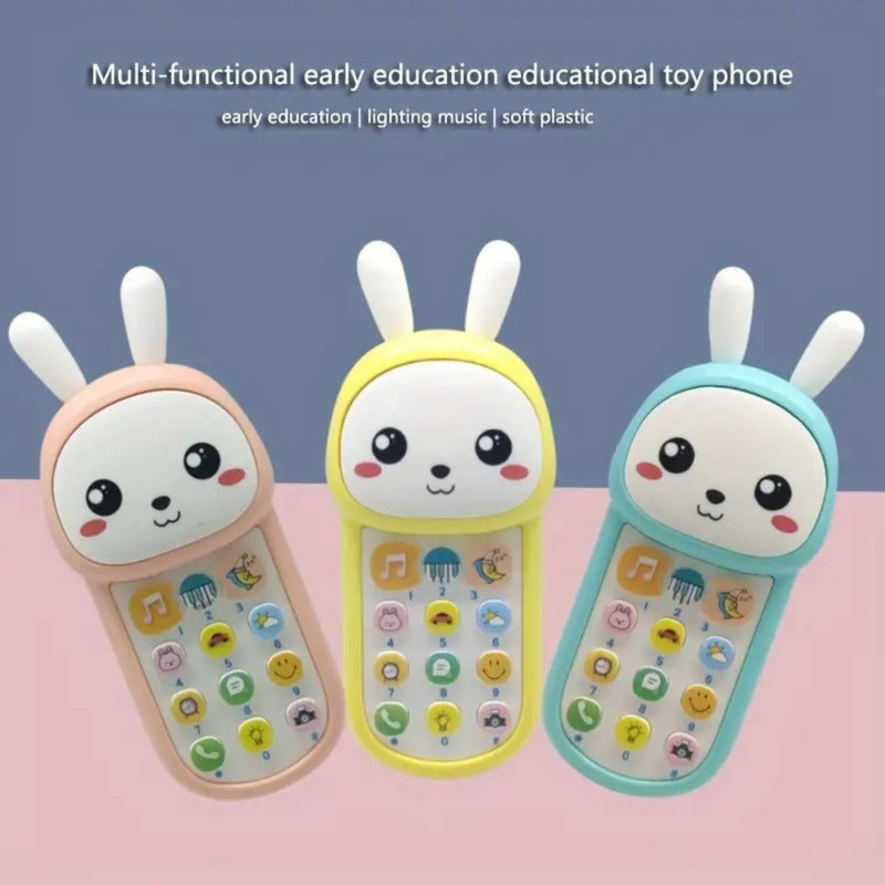 Children's Music Rabbit Phone Toy Biteable Toddler Puzzle Multiple Function Phone