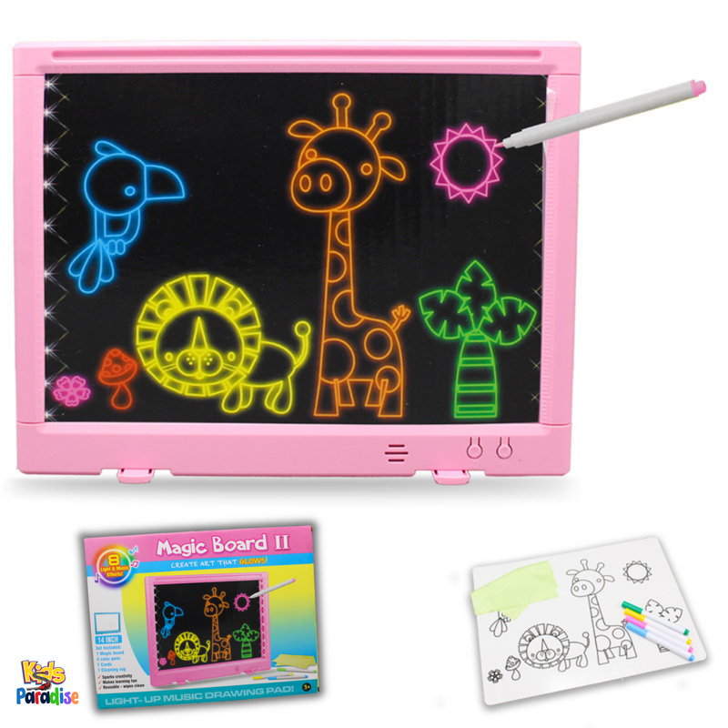 14" Colourful Magic Board Light Up Music Drawing Pad