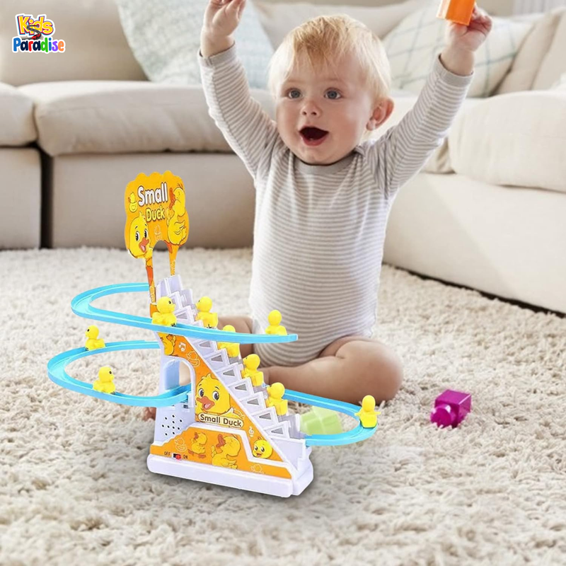 Yellow Duck Climbing and Racing Track Set Electric Light Music