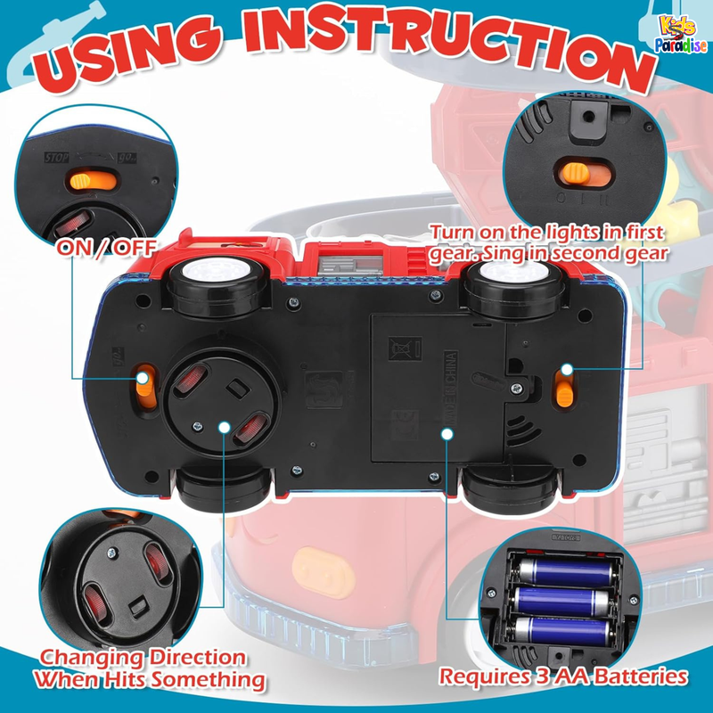 Flexible Duck Swivel Slide Fire Rail Car With Sound And Light
