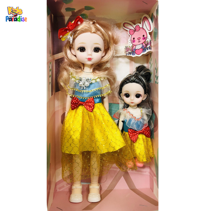 12 inch Lovely Stylish Girl Dolls With Small Baby Doll Set Perfect Gift For Girls