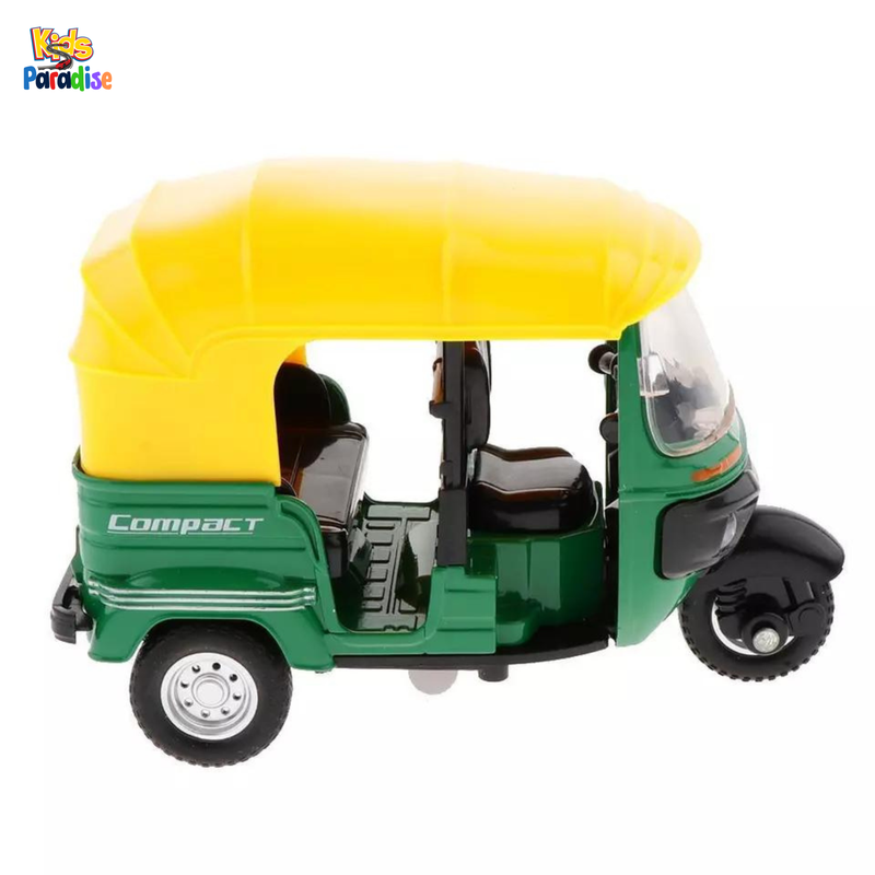 1:14 Scale Simulated Alloy Indian Auto Rickshaw Bike Diecast Model Green & Black