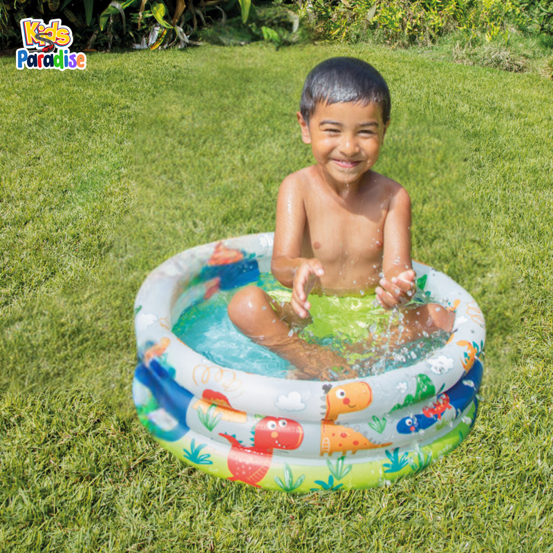 Intex Dinosaur 3 Ring Baby Swimming Pool (24" Depth x 8" Height) 57106