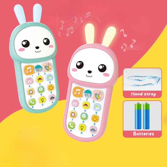 Children's Music Rabbit Phone Toy Biteable Toddler Puzzle Multiple Function Phone