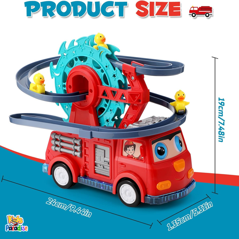 Flexible Duck Swivel Slide Fire Rail Car With Sound And Light