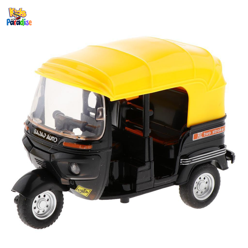 1:14 Scale Simulated Alloy Indian Auto Rickshaw Bike Diecast Model Green & Black