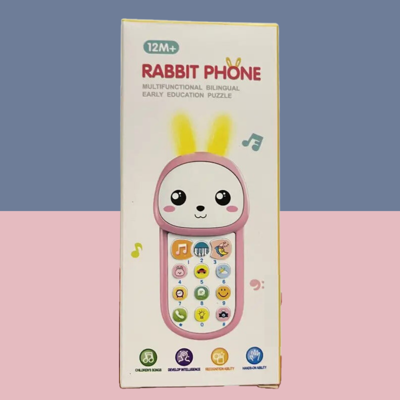 Children's Music Rabbit Phone Toy Biteable Toddler Puzzle Multiple Function Phone
