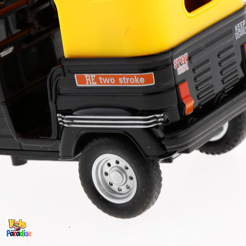 1:14 Scale Simulated Alloy Indian Auto Rickshaw Bike Diecast Model Green & Black